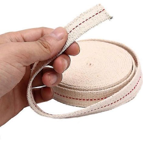 Mèche de lampe à pétrole de 4,5 m, mèche plate tressée en coton pour lampe à pétrole (1/5)