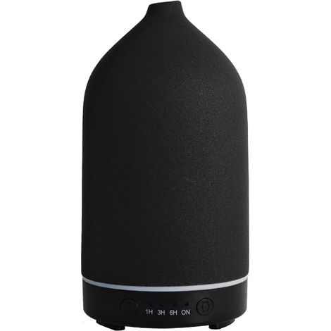 Diffuseur huiles essentielles céramique noir, humidificateur LED 9 couleurs (1/5)