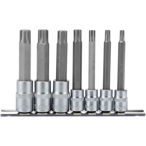 Draper Expert Ribe® Socket Bit Set – 7 Pieces in 3/8" and 1/2" Square Drive