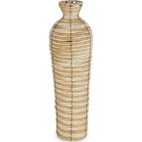 Vaso afrika alto carta 80% fil di ferro 20% Ø 17,5 x h 46,5 cm -Ø 18 x h 57 cm / naturale-bianco (1/4)