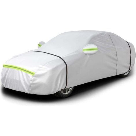 Couverture Imperméable Auto, Ouverte Latérale pour Cabine, Doublure en Coton Respirant, Anti UV Neige Poussière pour Berline 460x180x150cm (1/4)