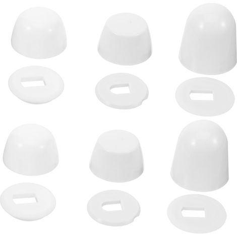 Caches-boulons de Toilettes Abs Blancs, 6 Paires (1/5)