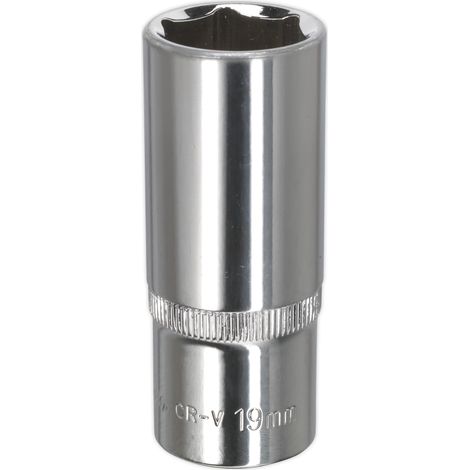 Sealey SP3819D Premier Fully Polished Socket 3/8"Sq Drive 19mm