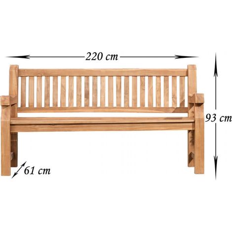Teakbank Jackson teak 220 cm