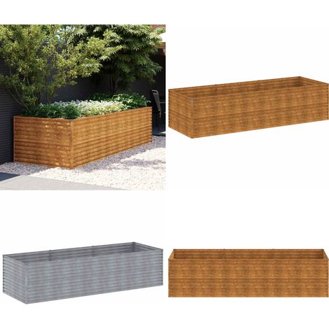 Lit surélevé de jardin 290x100x69 cm acier corten - Jardin - Pot de fleurs (1/5)