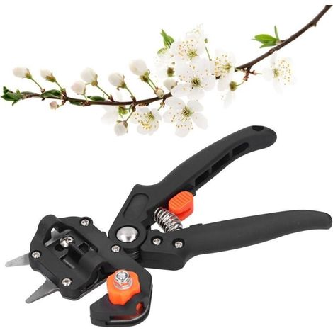 Ensemble d'outils de greffe de jardin Ciseaux de coupe de branches d'arbres Cisailles Sécateur Fournitures professionnelles de jardinage Noir,