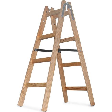Leiter Strend Pro, PROFI, Holz-Stehleiter, 4-stufig, 1,24 m, max. 150 kg (1/3)