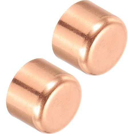Capuchon de Tuyaux Cuivre 2pcs, Bouchons d'Extrémité Raccord, Embouts Tuyau pour Soudage Raccordements Plomberie Tube Climatisation, 19.07x17mm (Diametre x Hauteur) - 1 Inch (1/5)