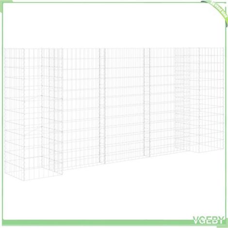 Jardinière à gabion - FAFEICY - 145662 - 260x40x120 cm - fil d'acier antirouille - grande capacité (1/5)