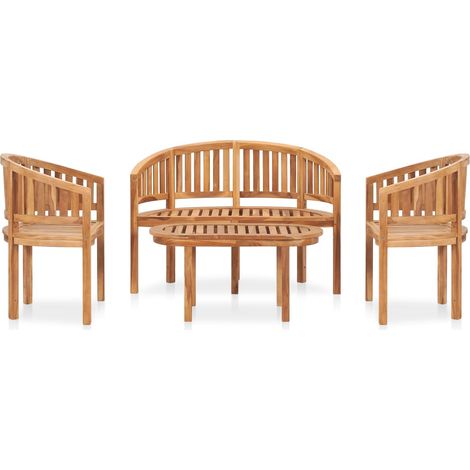 Maison Exclusive - Set Salotto da Giardino 4 pz Design Curvo in Massello di Teak