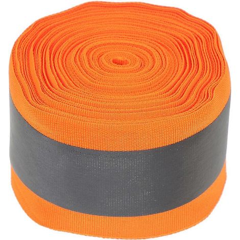 1 rouleau de bande réfléchissante à coudre, sangle réfléchissante haute visibilité-500.00X5.00X0.10CM-Orange (1/4)