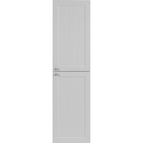Mobiletto da bagno in stile classico, bianco, 35 x 136 x 27 cm, maniglia argentata (1/5)