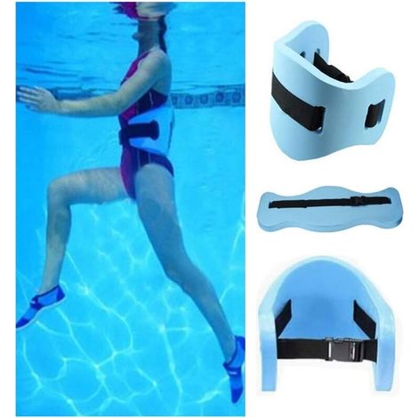 Swimming Float Belt - Water Aerobics Exercise Belt - Aqua Fitness Foam Flotation Aid - Blue