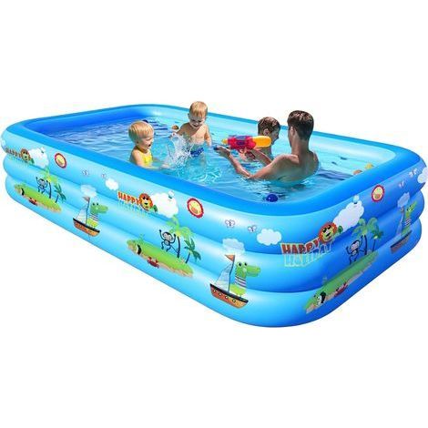 Aufblasbares Kinderplanschbecken 150 × 105 × 55 cm – 3 Luftkammern – BPA-freies Material – Planschbecken für drinnen und draußen (1/5)