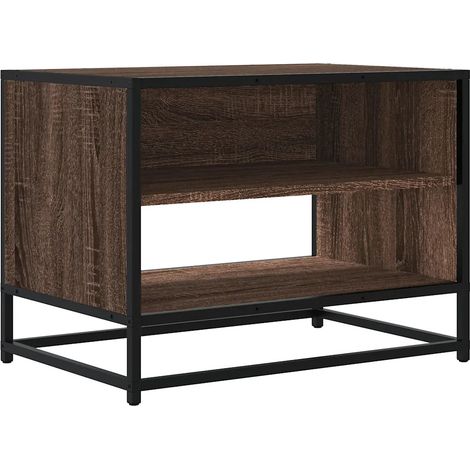 Meuble TV industriel avec grand espace de rangement 61 x 40 x 46 cm en bois d'ingénierie marron