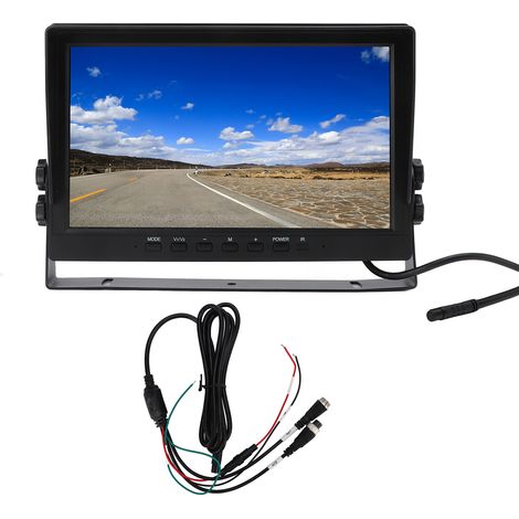 Écran moniteur rétroviseur 10,1 pouces TFT LCD avec pare-soleil universel pour voiture, camion, camping-car, minibus, remorque (1/5)