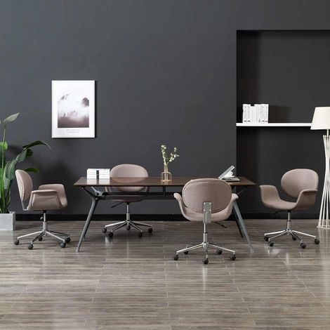 vidaXL Chaises pivotantes à manger lot de 4 taupe tissu (1/5)