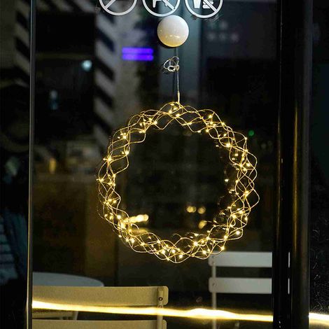 Batteriebetriebene runde LED-Lichterketten für Zuhause, Garten, Fenster, Hochzeiten, Partys, Weihnachten, Innen- und Außendekoration (1/5)