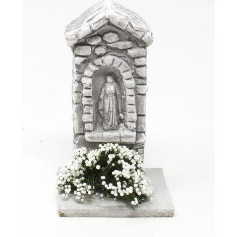 Cappella Votiva di Maria in Gesso per Presepe 5x5,5 cm 11570 (1/4)