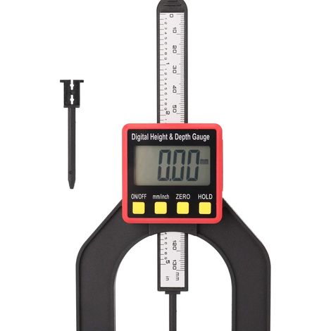 Jauge de profondeur, 0–80 mm, 0,01 mm, ouverture de 60 mm, jauge de profondeur LCD, règle pour le travail du bois, outils de mesure pour le travail du bois avec base magnétique (1/5)