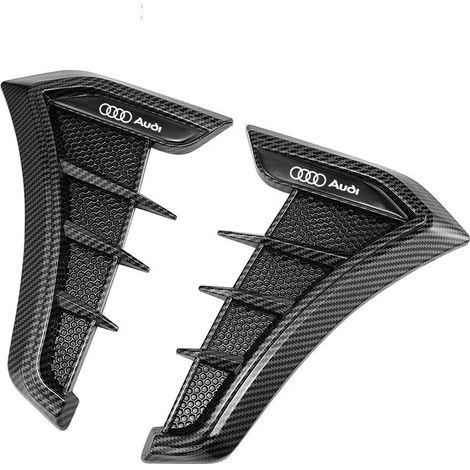 (2 pièces - fibre de carbone) Stickers de carrosserie noirs carbone pour ailes, côtés et coffre, compatibles avec Audi A1, A3, A4, A5, A6, A7, A8, Q2, Q3, Q5, Q7, TT, S line, S3, S4, S5, S6, R8 et RS. (1/3)