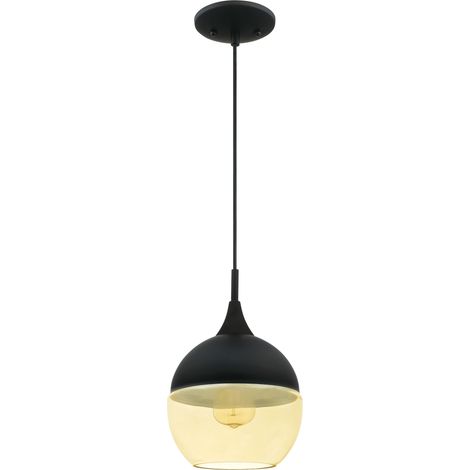 1-Light Pendant Art Déco matt black
