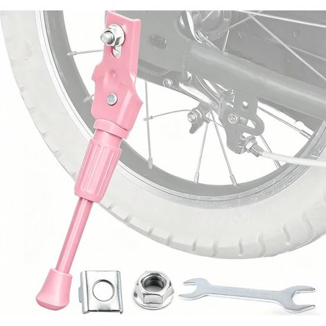 Béquille latérale pour vélo enfant 16 pouces – Béquille réglable pour VTT et vélo enfant – Support latéral de vélo – Rose (1/5)