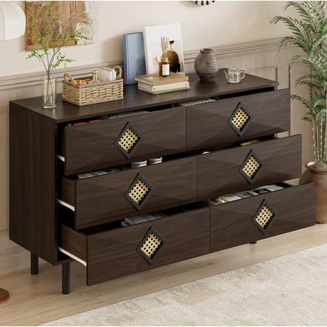 Kommode Sideboard Aufbewahrung 120 cm Holzfarbe OKMYHOME (1/5)
