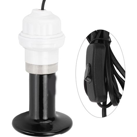 Douille E27 pour lampe chauffante avec ampoule infrarouge en céramique 100 W, idéale pour les reptiles et les amphibiens. (1/5)