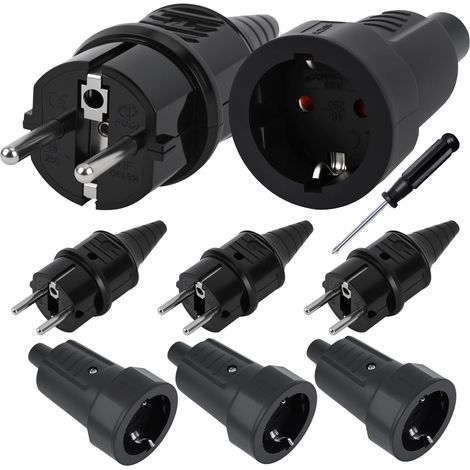 Lot de 4 paires Fiche Schuko,Prise IP44 250V,Câble 8-16mm,Usage Extérieur (1/5)