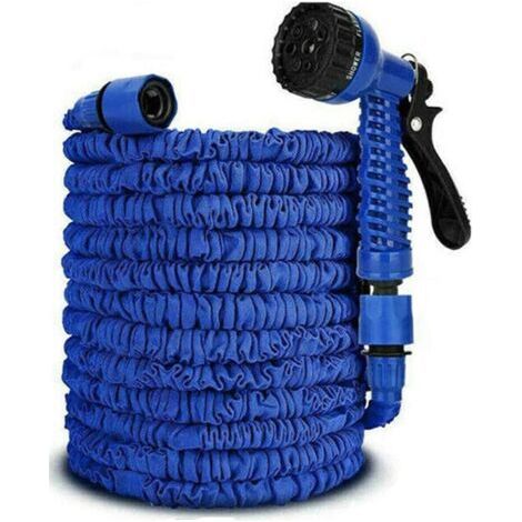 Tuyau D’arrosage Extensible 60M/200FT Tuyau d'arrosage Flexible Tuyau Rétractable Raccords avec 7 Fonction Pistolet pour Irrigation et Nettoyage(60m)