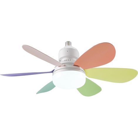 Ventilatore da soffitto, 40 W, illuminazione e ventilazione con design intercambiabile, 2 set di pale, 3 velocità, telecomando e lampada a risparmio energetico