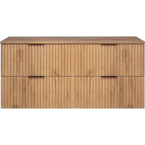 Mobile lavabo, Rovere Craft + maniglia nera, 120 (2 x 60 cm) x 57 x 46 cm + Piano (1/5)