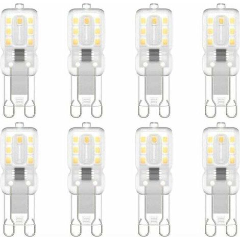 Ampoule LED G9, G9 LED 220V Blanc Naturel 3000K 3W Equivalent à Halogène 30W Halogène Lumière 8-Pack (1/4)