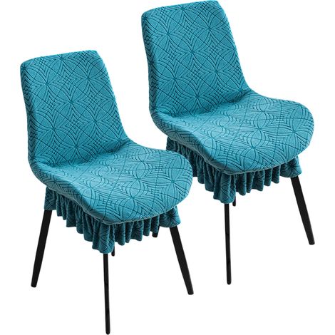 Housses de chaises extensibles en jacquard, lot de 2 amovibles pour cuisine, hôtel et restaurant (1/4)