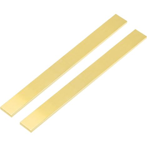 Barres Plates En Laiton H62, 2 Pcs 0.08"x0.98"x14" Barres Carrées Pleines En Laiton Feuille Pour De Couteaux DIY Artisanat Décoration Architecturale Conductivité Thermique (1/5)