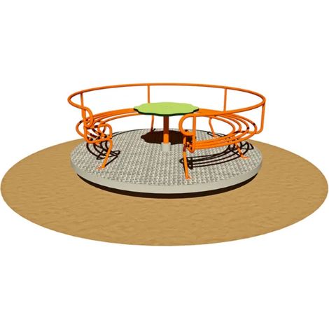 Giostra Max 223 &Oslash175cm 8 posti EN 1176 piano legno o alluminio Giochipark - Piano alluminio