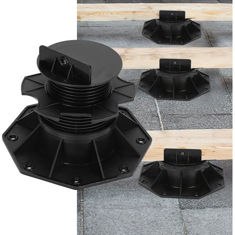 Randaco PLOT RÉGLABLE DE 60 À 140 MM POUR TERRASSE BOIS ET COMPOSITE Roulements pour lames de terrasse en bois Carton de 50 plots