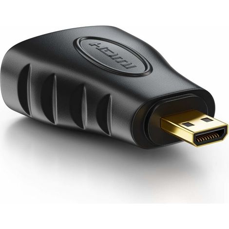 royaluxe -Adaptateur HDMI vers Micro HDMI - Femelle HDMI vers Micro Connecteur HDMI Adaptateur Vidéo 4k Ultra HD UHD 1080p Full HD - Noir (1/5)