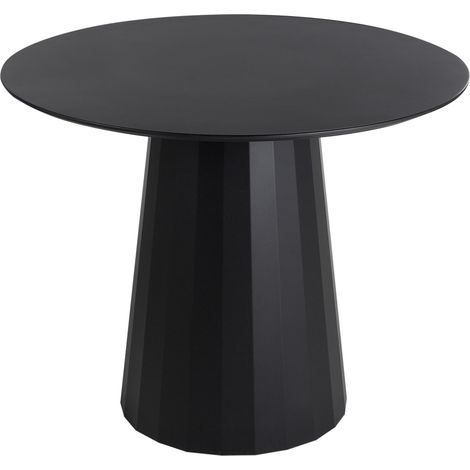 Mesa de comedor de madera de MDF con estructura de acero 100 cm pedestal negro Plato (1/5)