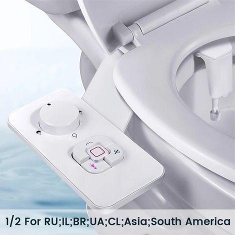 (1-2 RU IL BR CL Asie) WC bidet douche ultra-mince, abattant WC bidet, douchette bidet non électrique, double buse, lavage frontal et arrière (1/5)