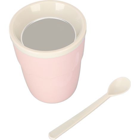 Gobelet à smoothie de 200 ml, facile à utiliser, en aluminium PP durable, léger et portable, conception à presser, convient aux voyages en famille et au camping, rose. (1/5)