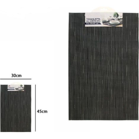 TrAdE Shop Traesio - Tovaglietta Tovagliette All'americana Colazione Cucina 30 X 45 Cm Grigio Scuro 72293 -