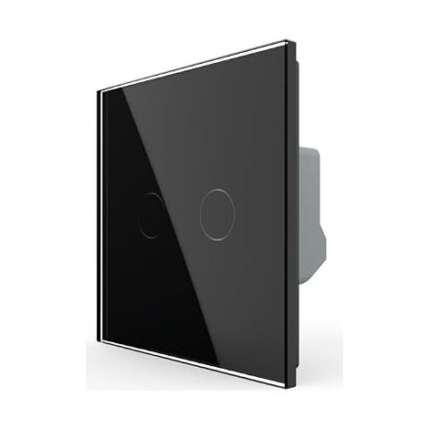 Interrupteur tactile intelligent requis, 2 interrupteurs 1 voie en verre tactile (noir) (1/5)