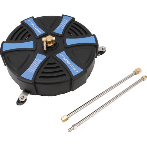 Nettoyeur de surface 16 pouces acier inoxydable 3600 PSI avec 3 roues, accessoire nettoyeur haute pression raccord rapide 1/4 pouce et 2 lances d'extension (1/5)
