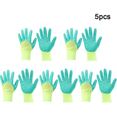 Gants de travail antidérapants, lot de 5 paires, résistants à l'usure et respirants, idéaux pour le jardinage domestique et l'usage en usine (1/5)
