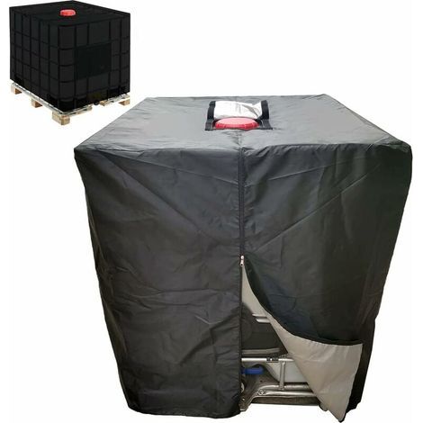 Funda para depósito de agua de 1000 litros, funda para contenedor de agua de lluvia con cremallera, resistente al viento, a los rayos UV y a los desgarros. (1/5)