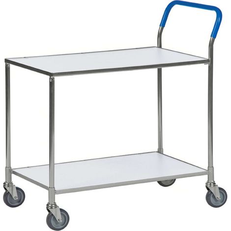 Carrello di servizio con 2 ripiani, Bianco, LxPxH (mm) 850x435x950