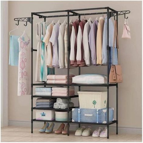 Trade Shop - Percha Suelo Armario Interior Gancho Giratorio 180x36x170 Cm - (1/5)