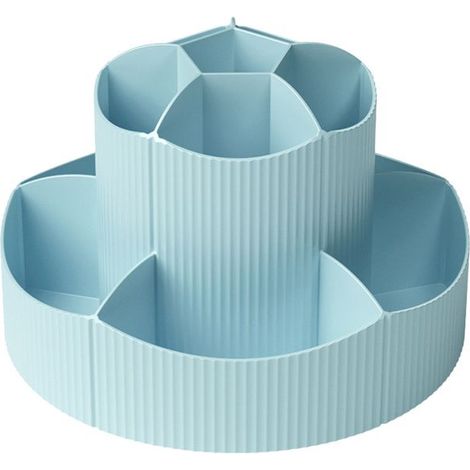 Organiseur de bureau rotatif à 360 degrés, 11 compartiments, porte-crayons, organiseur de bureau à double usage (1/5)